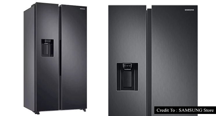 Black side by side refrigerator