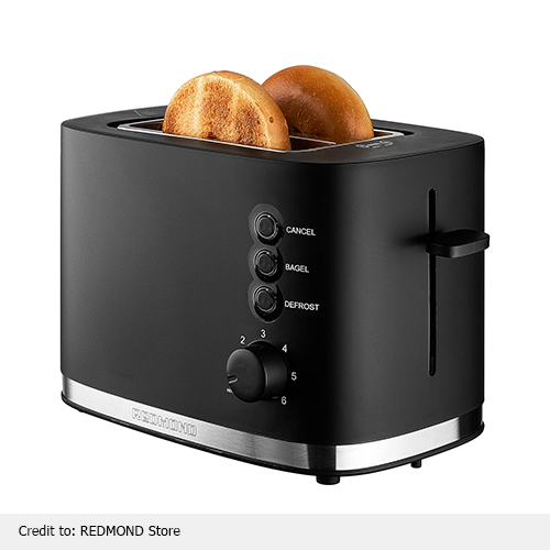 Wide Slots Black Toaster