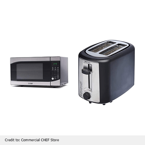 Black stainless countertop microwave